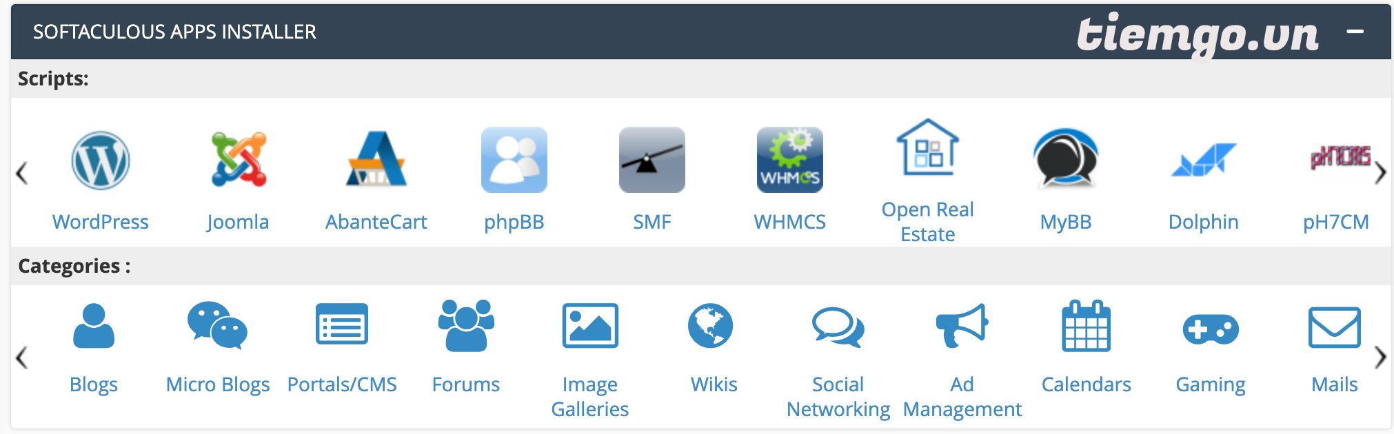 Cài đặt WordPress bằng Softaculous