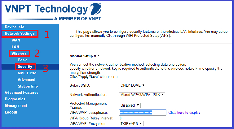 Đổi mật khẩu wifi VNPT