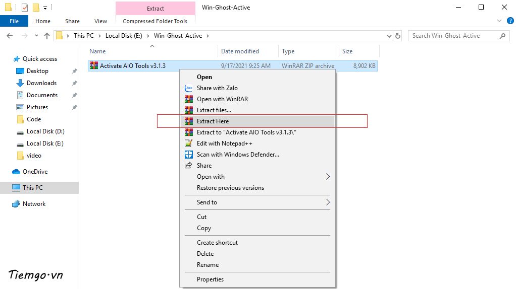 Giải nén Activate AIO Tools
