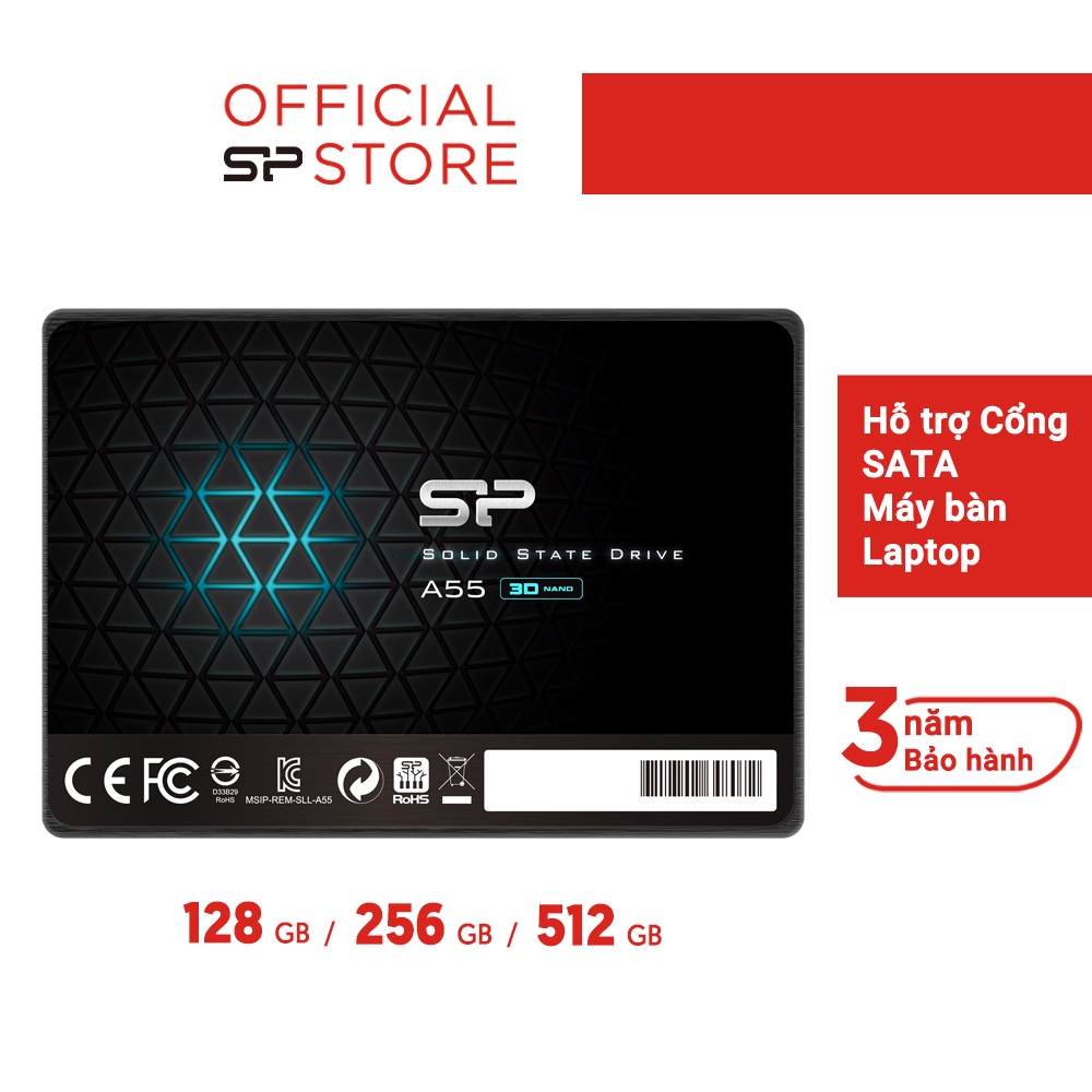 Ổ cứng SSD Silicon Power 128GB/256GB/512GB SATA 3 2.5" A55
