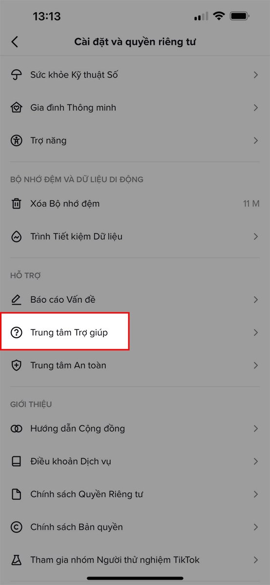 Trung tâm trợ giúp Tiktok